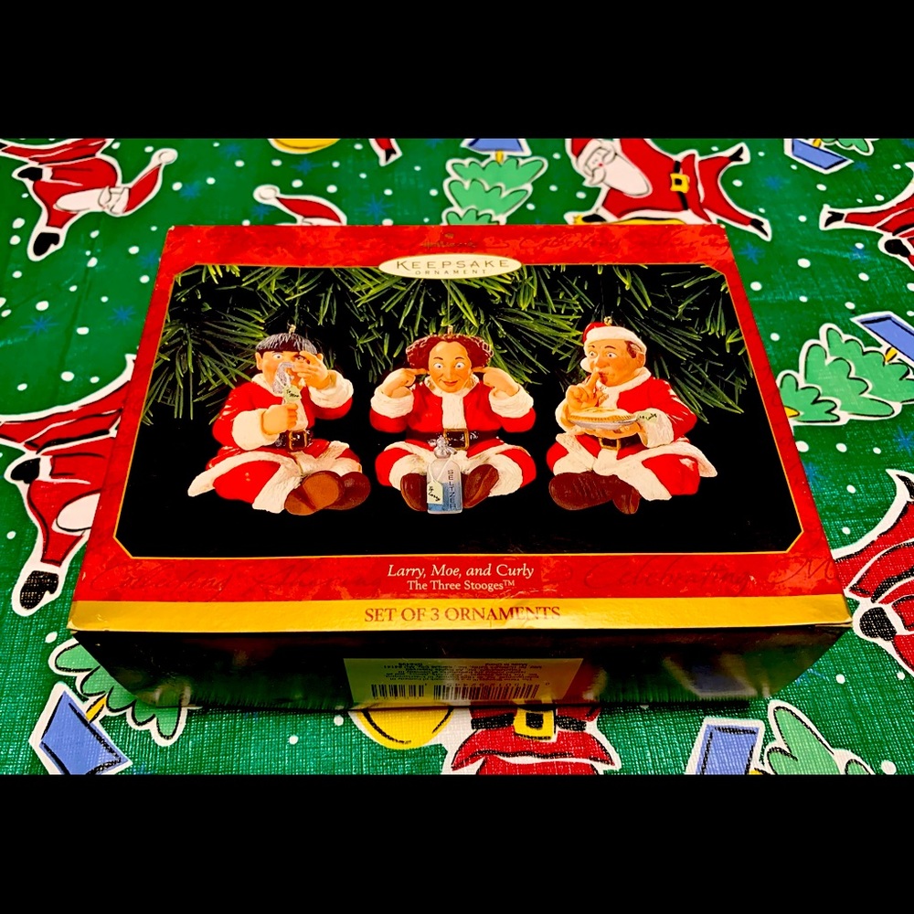 1999 Three Stooges Hallmark ornaments.
